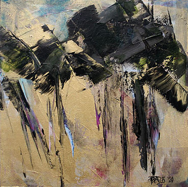 Rosemary Eagles nz abstract art, manuka trees, acrylic on board